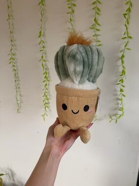 Plant buddies Cute Plush Cactus in Tan Corduroy Pot - Green & Tan